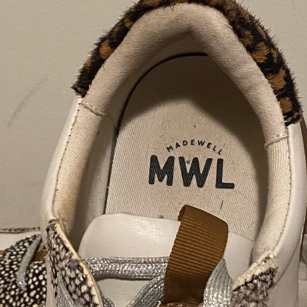 Madewell Animal Print Leather Sneakers Women’s Size 9 - Picture 7 of 10